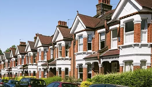 row of typical British houses