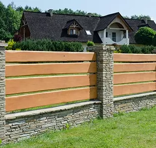 timber fencing between two properties